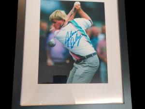 John Daly Smoking a Cigarette While Hitting Bombs Signed Photo